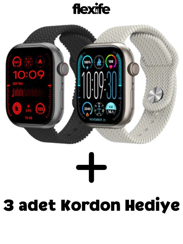 Watch HK9 Pro Plus Akıllı Saat 3 Kordon Hediyeli